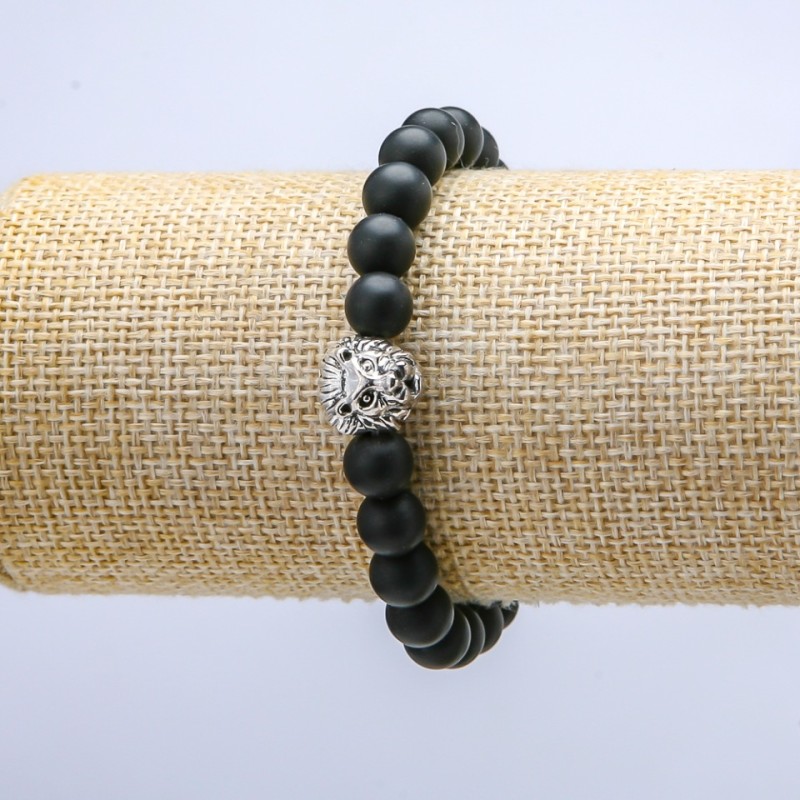 Shungite Elastic Bracelet (Name), 8mm diameter ± Leo, length 18 cm +