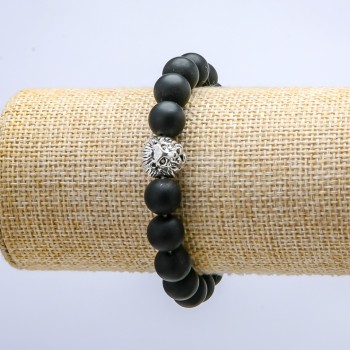 Shungite elastic bracelet (name), diameter 10mm ± Leo, length 18cm +