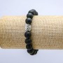 Shungite Elastic Bracelet (name), diameter 10 mm ±, Owl, length 18 cm+