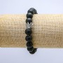 Shungite elastic bracelet (named after), diameter 10 mm ± Crown, length 18 cm+