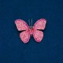 Discount! Butterfly Brooch with pink and magenta rhinestones, gold-tone metal 35x45mm +