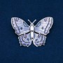 Sale! Enamel Butterfly Brooch, Silver-Toned Metal 42x60mm +
