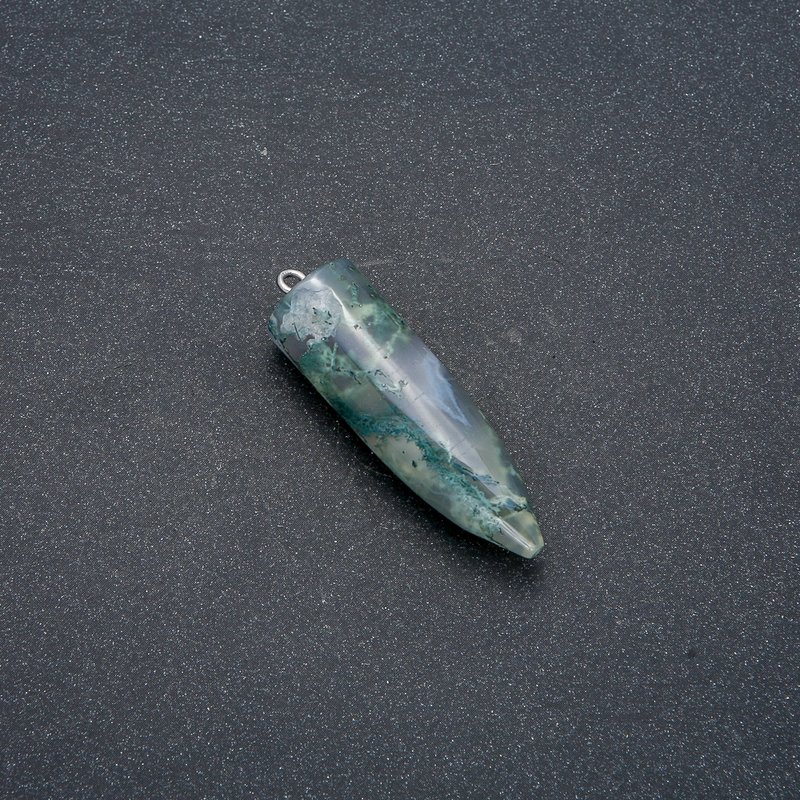 Moss Agate Pendulum Ball Pendant 13x40x45 mm (+/-)