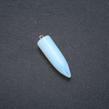 Opalite ball pendant 'Moonstone' (synthetic) 13x40x45 mm (+/-)