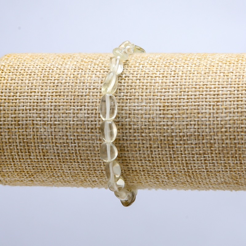 Bracelet with white citrine on elastic, faceted, bead diameter 6–8 mm (±), length 18 cm