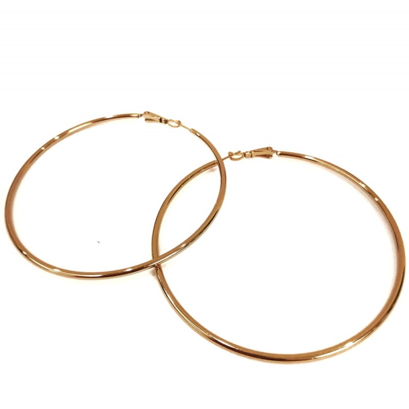 Xuping Earrings Hoop Rings 18K Gold Plating, 2mm Thick, 70mm Diameter