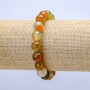 Elastic bracelet with Brazilian Agate, smooth beads, 10 mm diameter, 18 cm length+