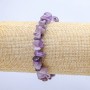 Elastic bracelet with natural amethyst chips, 5-8 mm, length 18 cm