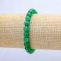 Chrysoprase Elastic Bracelet - Faceted Bead, 7.5 mm Diameter, 18 cm Length