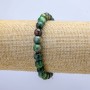 Elastic bracelet Green Jasper (name) faceted bead, diameter 8 mm ±, length 18 cm+