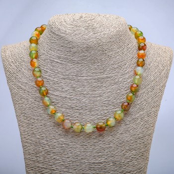 Brazilian Agate Necklace - Smooth Bead, 10mm diameter, 45cm+ length
