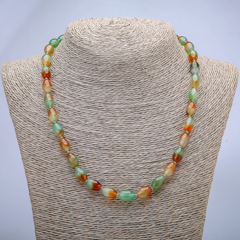 Beads Brazilian Agate Barrels, diameter 8×12 mm, length 45 cm