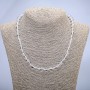 Beaded necklace with mountain crystal — smooth round beads, 8 mm diameter, 45 cm long