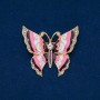 Discount! Butterfly Brooch in gold-toned metal, enamel, white crystals 46x52mm +