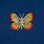 Butterfly Brooch, golden-tone metal, multicolored rhinestones, 37×50 mm +