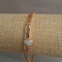 Xuping Bracelet with 18K Gold Plating and White Crystals, length 17-19 cm, thickness 4 mm +