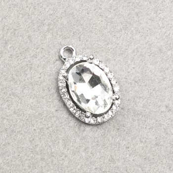 Pendant Findings White Crystal — price per 1 piece