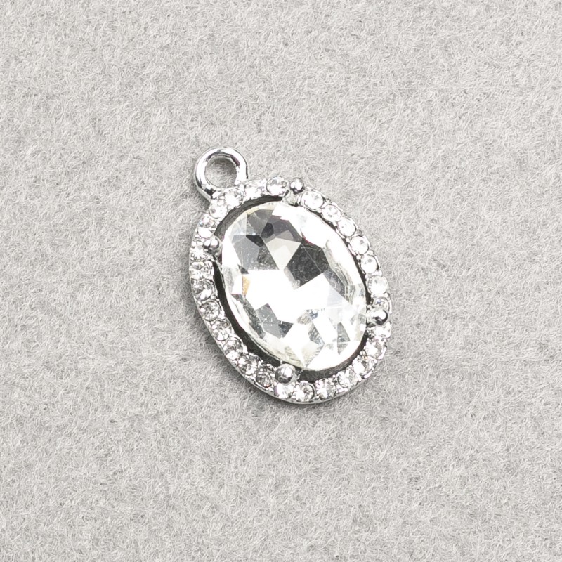 Pendant Findings White Crystal — price per 1 piece