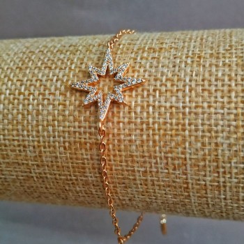 Xuping Bracelet Gold Plating with White Crystals 18K, length 18-20 cm, thickness 2 mm +