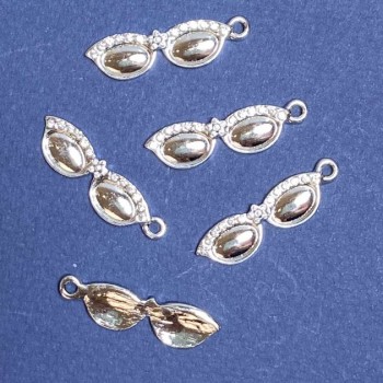 Discount! Jewelry Findings Pendant 'Glasses' for Jewelry 32×9 mm, pack of 5