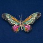 Discount! Butterfly Brooch in gold-toned metal, multicolored rhinestones 42x82mm +