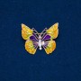 Discount! Butterfly Brooch in gold-tone metal, enamel and white crystal 37x30mm +