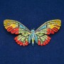 Sale! Butterfly Brooch in Gold-Toned Metal with Multicolored Rhinestones, 81x37mm +