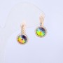 Earrings Xuping 18K Gold Plating with Swarovski crystals and white rhinestones, diameter 19x10 mm +