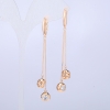 Xuping Earrings, 18K Gold Plating with White Rhinestones, 70 mm length +