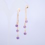 Xuping Earrings 18K Gold Plating with Beads and White Crystals, length over 60 mm