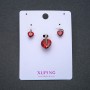Discount! Xuping Earrings and Pendant Set 'Red Hearts' 18K Gold Plating with Red Hearts 7x10mm 18x12mm