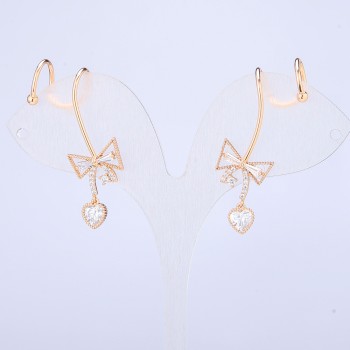 Kaf Xuping 18K Gold Plating with White Crystals, Length 40 mm +