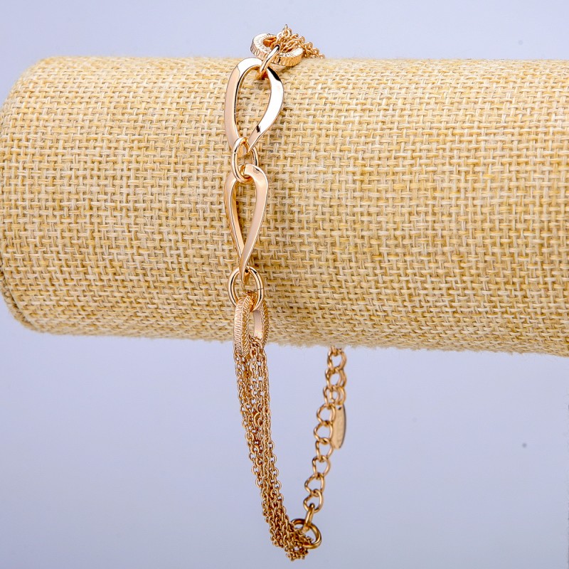 Xuping 18K Gold-Plated Bracelet, 8mm Thick, 20–25 cm Long