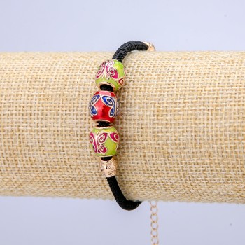 Xuping Bracelet 18K Gold Plating with Butterfly Beads on Cord, 3mm Thickness + -, 10mm Diameter + -, Length 18-22cm +