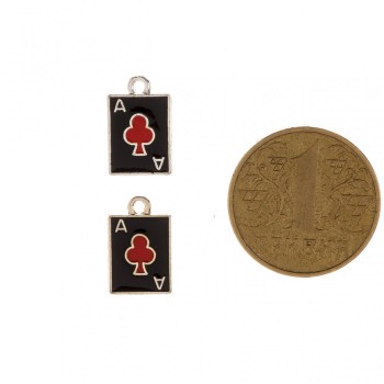 Cross Ace Pendant Findings, Pack of 5