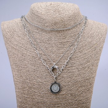 Xuping Chain with Rhodium Pendants, thicknesses of 4 mm, 3 mm and 1.4 mm, L (max) - 52 cm