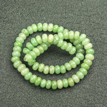 Natural Jade Beads on Thread, Smooth Rondelles, Diameter 8x5 mm, Length 40 cm +/-