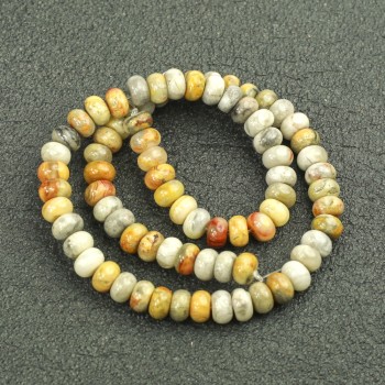 Beads on a string of natural stone Imperial Jasper, smooth rondel, 8x5 mm diameter + -, length 40 cm +