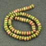 Beads on a thread of natural stone: Jasper, heliotrope, and unakite; smooth rondel, diameter 8×5 mm + -, length 40 cm +