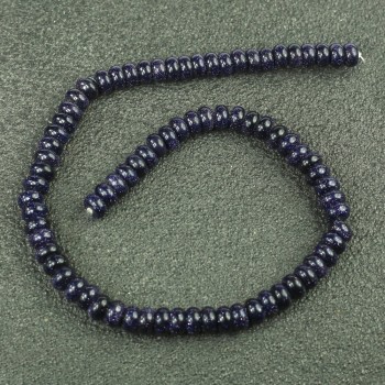 Beads on a Thread Aventurine Blue Sand Night of Cairo (synthetic) Smooth Rondel, 8×5 mm, 40 cm length