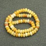 Yellow agate beads on a cord of natural stone, smooth rondel, 8×5 mm, 40 cm length