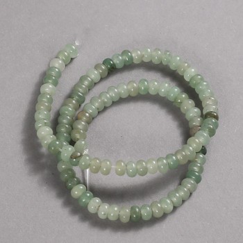 Beads on a string of natural jade smooth rondelle, diameter 6x4mm, length 39cm