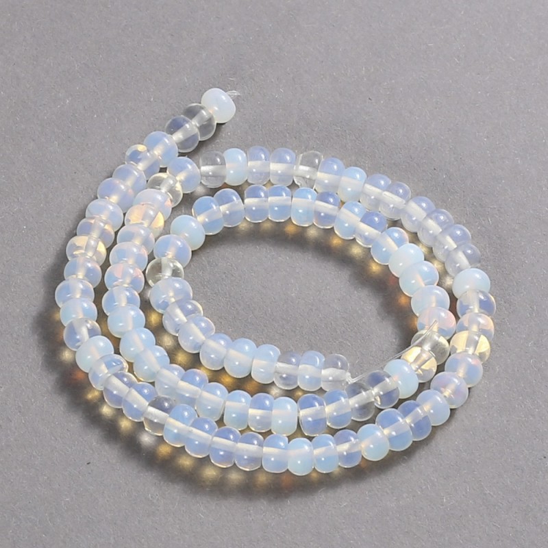 Moonstone Beads on Thread (synthetic) Smooth Rondelle, diameter 6×4 mm + -, length 39 cm +