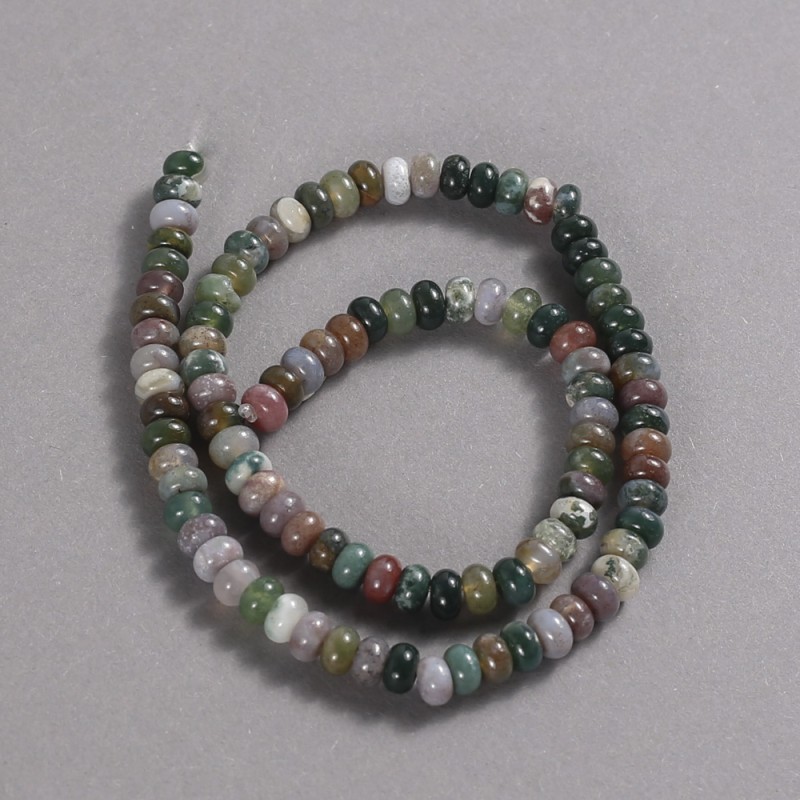 Beads on a string of natural stone - Green Jasper, diameter 6x4 mm + -, length 39 cm +