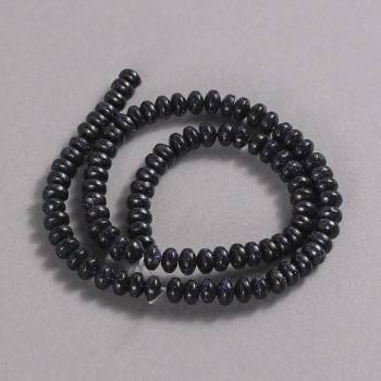 Beads on a thread of natural stone Aventurine Blue Sand Night of Cairo smooth rondels, diameter 6x4mm + -, length 39 cm +