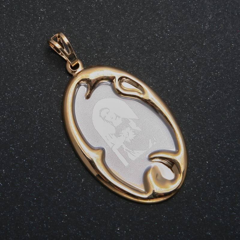 Xuping 18K Gold-Plated Icon Pendant, diameter 38x19 mm +