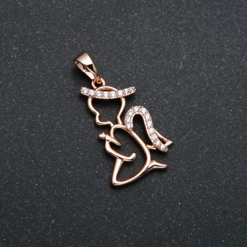 Pendant Xuping 18K Gold Plating Angel with White Crystals, 27×14mm diameter +