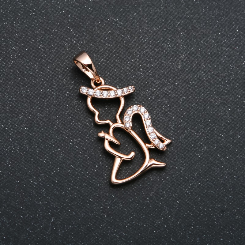 Pendant Xuping 18K Gold Plating Angel with White Crystals, 27×14mm diameter +