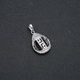 Xuping Rhodium Pendant with White Crystals, 26×14 mm +