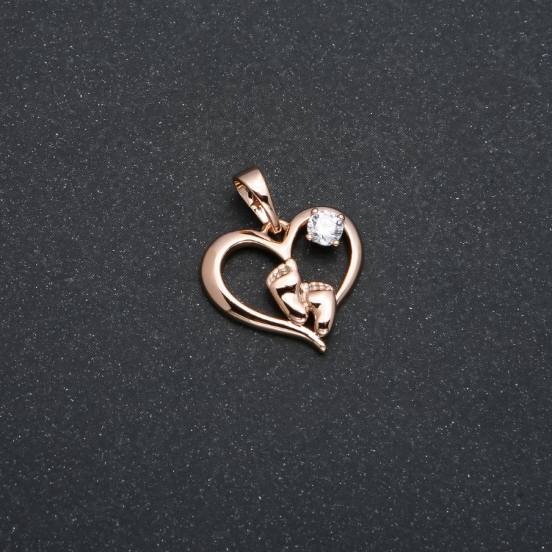 Pendant Xuping 18K Gold Plating Heart with Legs with White Crystals, diameter 21x17 mm +